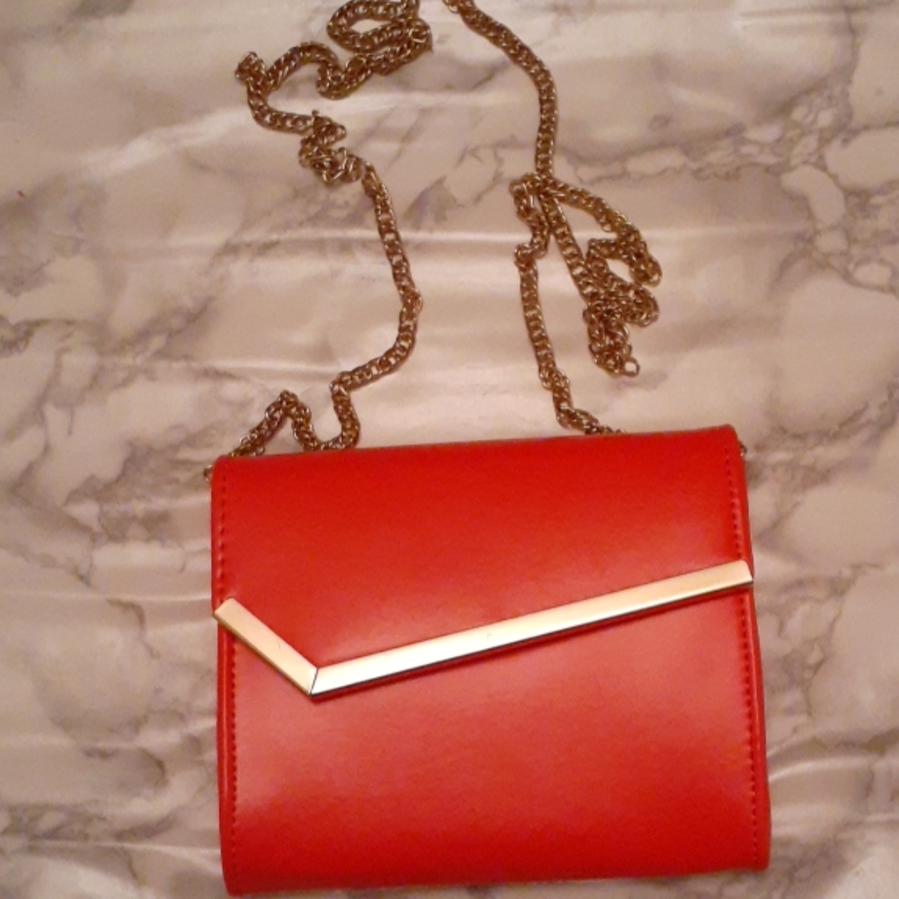 Hot Pink and gold shoulder bag
